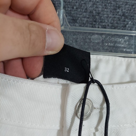 Civil Regime Pants Mens 32 White Blue Graphic Jeans Straight Leg Streetwear - Picture 5 of 11